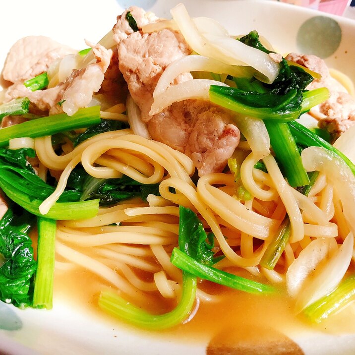 豚肉とほうれん草の和風パスタ レシピ 作り方 By ゆなったん 楽天レシピ